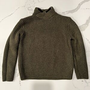 Zara Kids Olive Ribbed Turtleneck Sweater Pullover Size 7